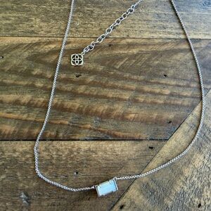 Kendra Scott Silver Necklace with White Pendant